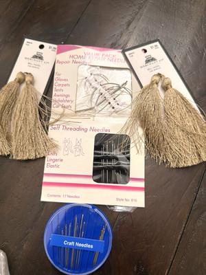 Dritz 816 Self-Threading Hand Sewing Needles Sharp Tip Long Eye Assorted