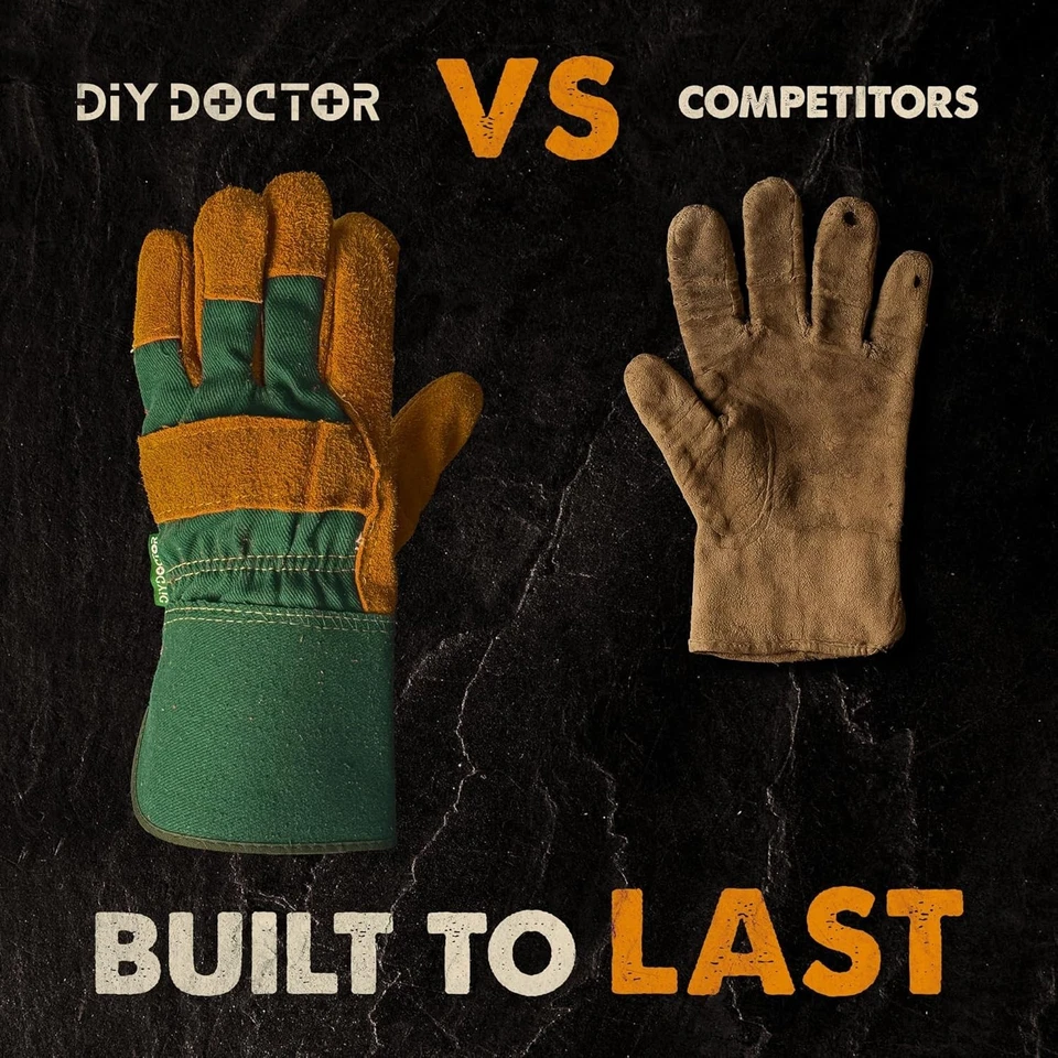 Hágalo usted mismo Doctor Guantes de Jardinería de Alta Resistencia para Hombres, Cuero a Prueba de Espinas Trabajo de Jardín Foto 3 de 4