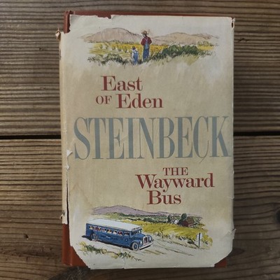 Vintage Steinbeck-East Of Eden 1952-The Wayward Bus 1947- Hardcover Book