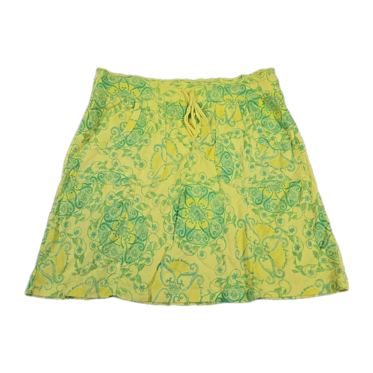 Fresh Produce Mini Skirt Bright Colorful Yellow Green Pockets