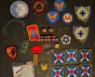 LARGE MILITARY LOT - PATCHES, PINS, RIBBONS WW2 AND LATER - WITH FOREIGN ITEMS