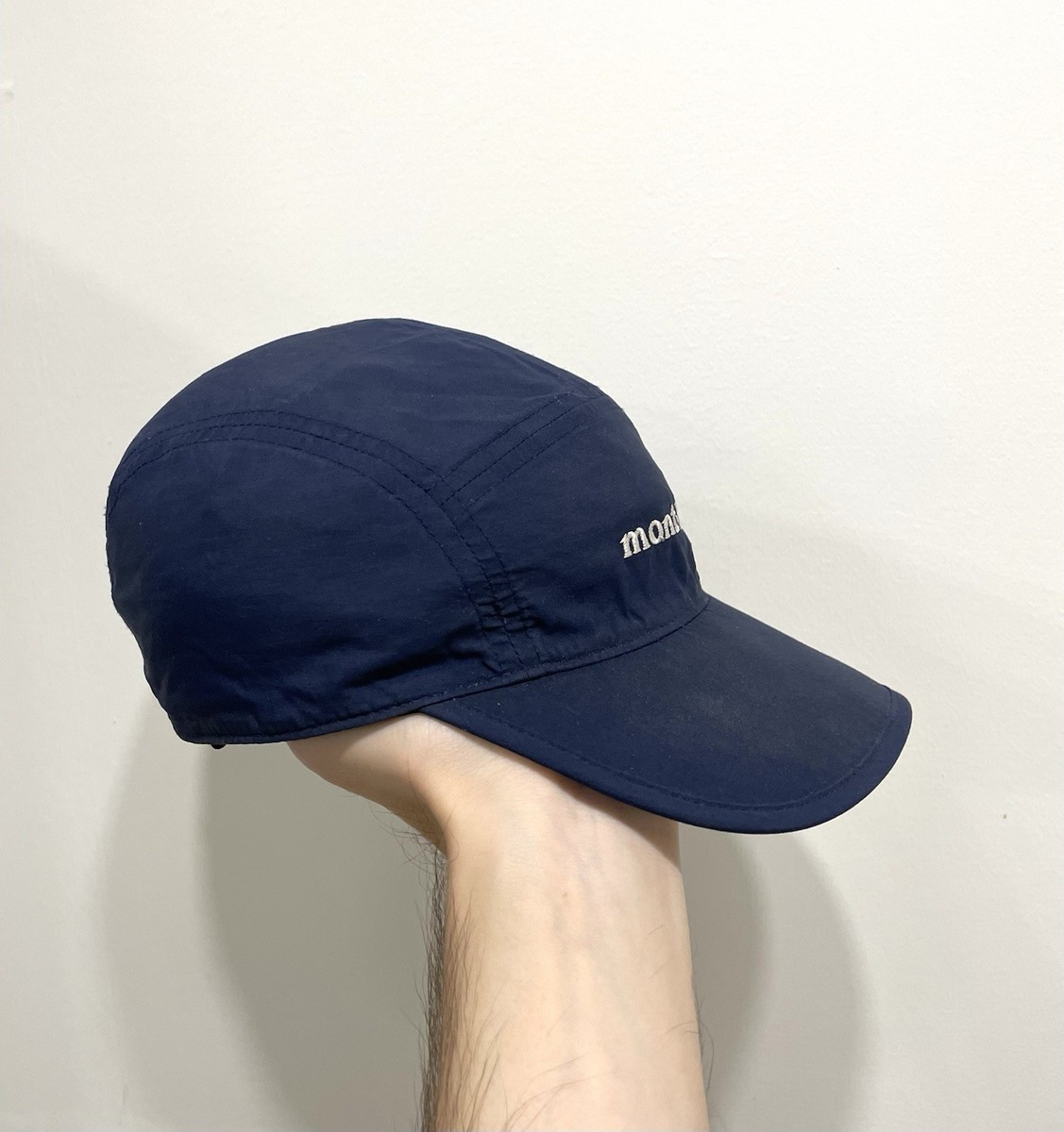 Montbell 5 Panel Breeze Dot Crushable Hat Cap Navy Hiking Nylon
