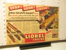 newspaper ad 1934 LIONEL TRAIN set toy railroad premium catalog streamline STOP