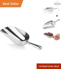 One-Piece Aluminum Utility Scoop 12oz Ice Flour Sugar Candy Bar Silver