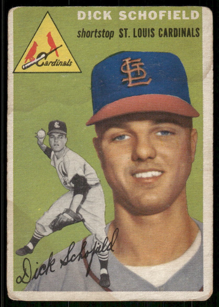 1954 Topps Dick Schofield Rookie RC #191 St. Louis Cardinals *Low Grade