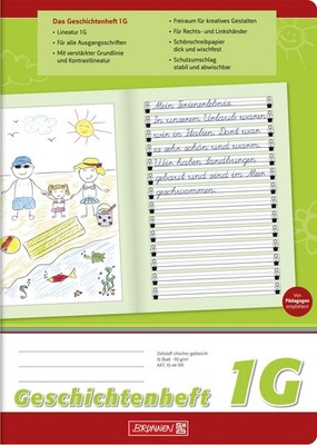Brunnen 1044991 Story Notebook, Class 1, A4, 16 Pages, Lined, 1G