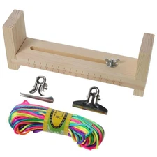 Solid Wood Bracelet Jig Maker Adjustable Weaving Kit with 2 Clamp for Necklac...