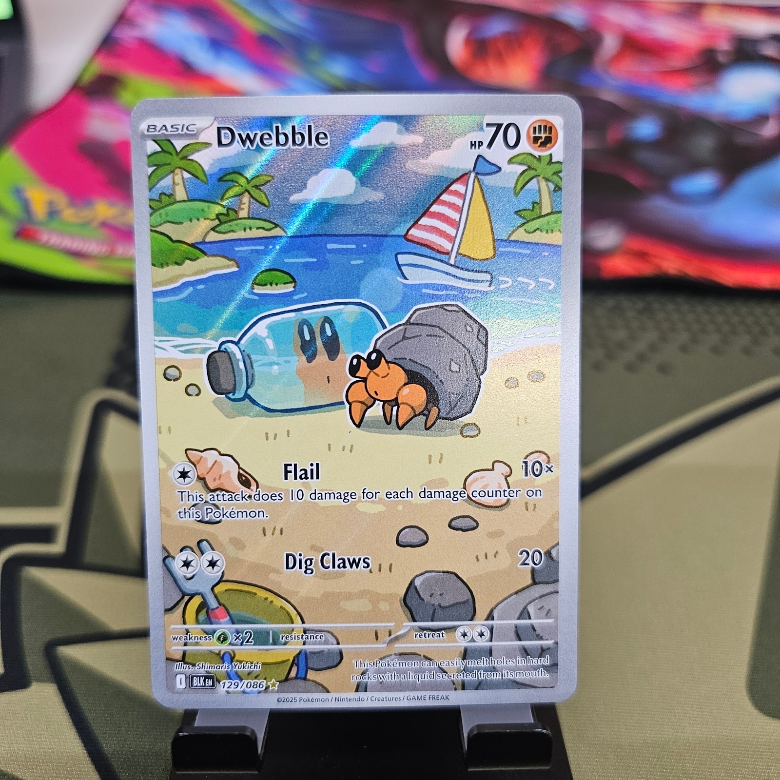 Dwebble 129/086 Holo Illustration Rare Black Bolt Pokemon Near Mint