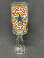 NEWCASTLE BROWN  ALE / BEER - STEMMED CHALICE GLASS GOBLET - 100% RECYCLED!