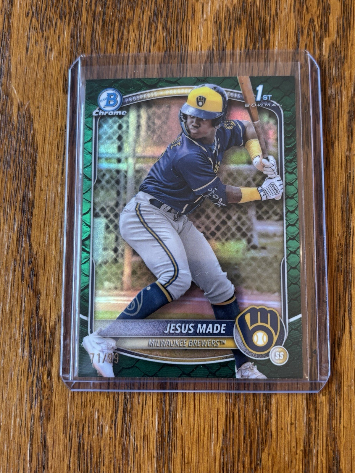 2025 Bowman Jesus Made Chrome 1st Reptillian Green #/99 BCP-50 MLB Top Prospect