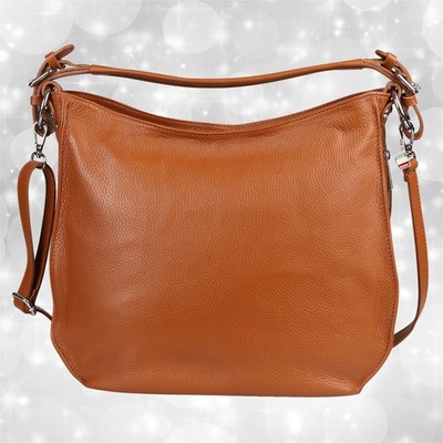 Florence Damen Schultertasche Leder Tasche tan mittelbraun OTF187C5