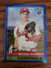 2025 Topps Heritage High Number - Michael McGreevy #585 Chrome Blue Border /150