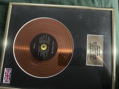 OASIS GOLD DISK MEMORABILIA  BE HERE NOW  #8 OF 100