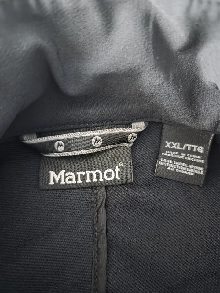 MARMOT BLACK FULL ZIP CHEST ZIP POCKET Windbreaker MEN'S JACKET SIZE 2XL - Image 2 of 4