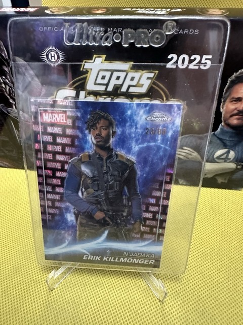2025 Topps Chrome Marvel Universe Erik Killmonger MCU Red Black Refractor 23/80