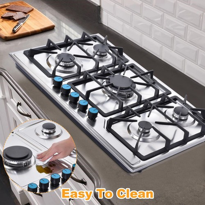 #ad 34quot; Gas Cooktop Stove Top 5 Burners LPG NG Dual Fuel Stainless Steel $125.43