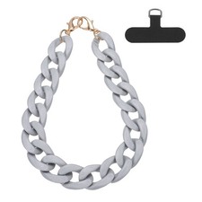 Phone Wrist Strap, 15" Acrylic Cellphone Chain with Tether Tab, Gray