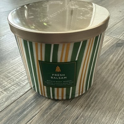 Bath And Body Works Fresh Balsam 3 Wick Candle , New, Christmas 