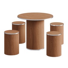 Esstisch mit Hockern Set, Küchentisch Holztisch mit 4 Stühlen Esszimmergruppe