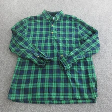 Chubbies The Nutter Shirt Mens Large Green Blue Plaid Flannel Button Down