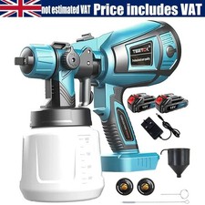 1000ML Cordless Electric Spray Gun Paint Sprayer with 2x Batteries For Makita