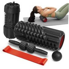 5 in 1 Foam Roller Set for Muscle Recovery Deep Tissue Massage Black