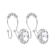 Rhinestone Shower Curtain Hooks Set of 12 Colorful Durable Bling Decor