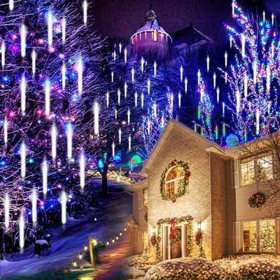 Meteor Shower Lights LED String Lights, Waterproof Falling Rain Lights 11.8 i...