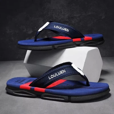 Men Breathable Anti Slip Flip Flops Casual Summer Beach Slippers - Image 1 of 4