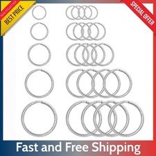 25 PCS Split Key Rings Stainless Steel - Keychain Rings 15-35 mm Bulk DIY Set...