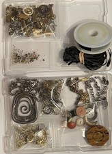 Jewelry making kit caps spacers clasps crimps wire links vintage pieces EBY J 9