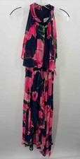 Pre-Owned Eliza J Navy Size 6 Floral Maxi Sleeveless Dress