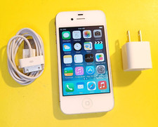 ⚡VIEW PHOTOS FRONT CORNER⚡WHITE APPLE IPHONE 4 8GB A1332 ROGERS/CHATR CELL PHONE