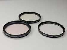 52mm Set of 3 Hoya HMC UV c , UV 0 and, Tiffen Skylight 1A Made in USA