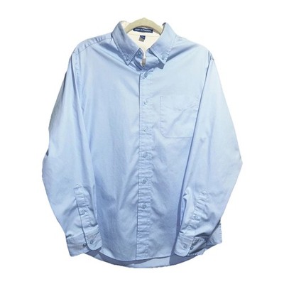 Port Authority Shirt Mens S Blue Button Down Preppy Long Sleeve Casual Business