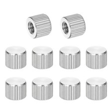 10pcs M5 Knurled Thumb Nuts Steel Flat Head Blind Hole D10mm x H8mm