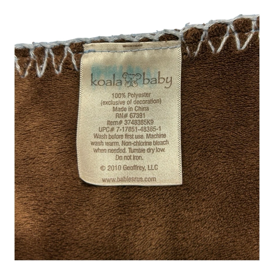 考拉婴儿毯“我最好的朋友”蓝色棕色小狗缝边薄 — 第 2/4 张图片