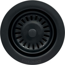 Sinksense Matte Black Kitchen Sink Disposal Flange with Stopper