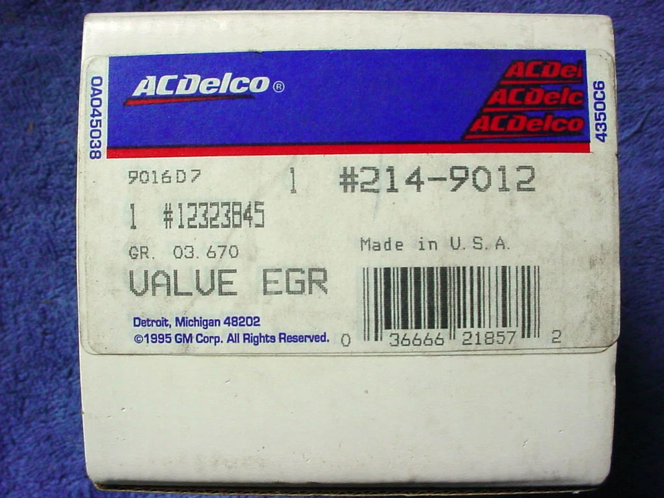 EGR VALVE 原始设备制造商全新 AC Delco 214-9012 福特 Mercury 2.8L Pinto Bobcat 1977-1978 S1 — 第 3/3 张图片