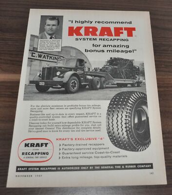 1957 Mack L Truck Ad Watkins Kraft White Lincoln Super Service Motor Ford COE