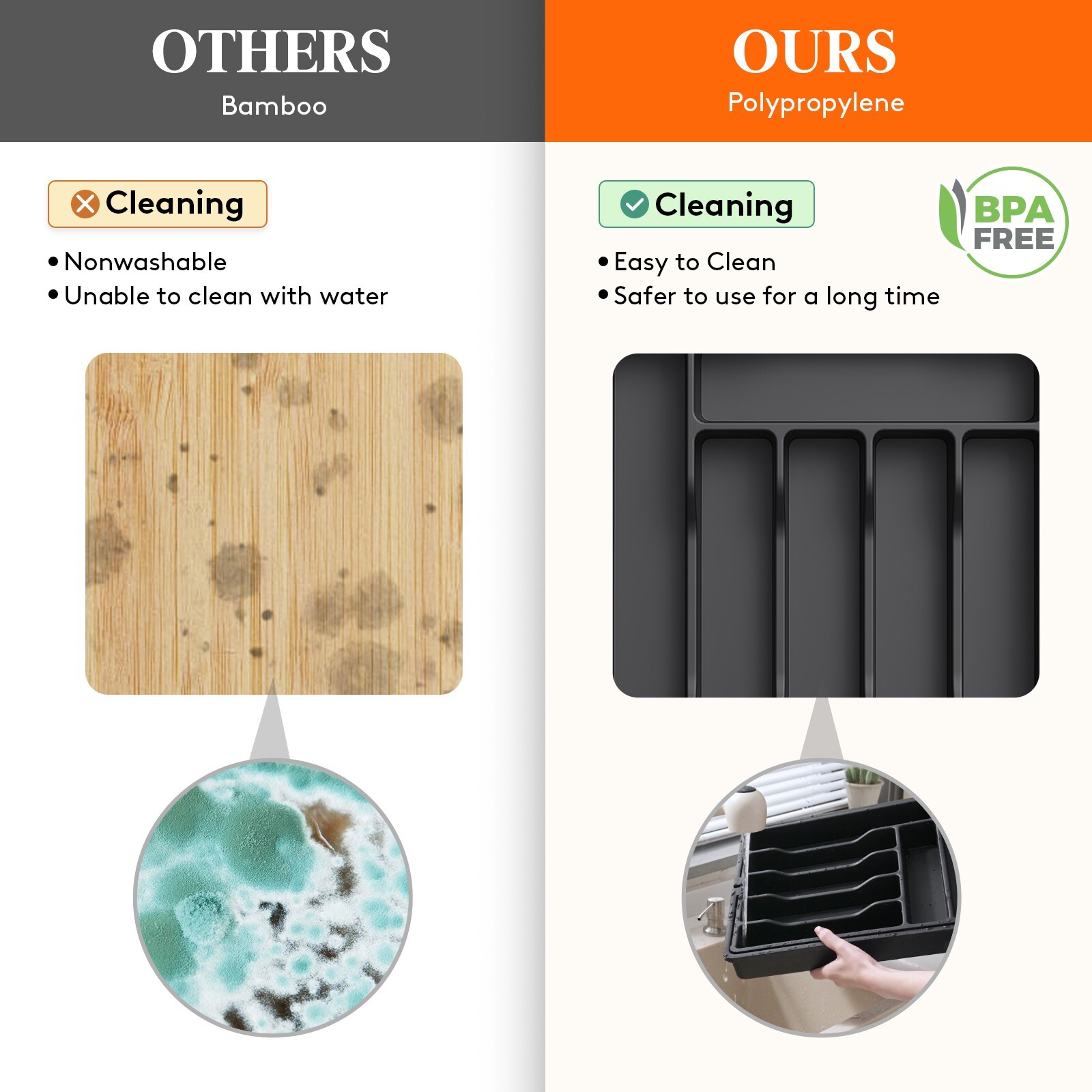 Silverware Drawer Organizer, Expandable Utensil Organizer