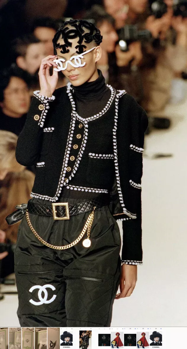 Chanel White 1994 CC Runway Sunglasses