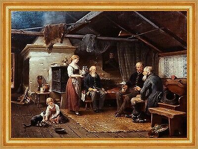 The Veterans, From Days Gone By Bengt Nordenberg Männer Stube B A3 00812 Gerahmt