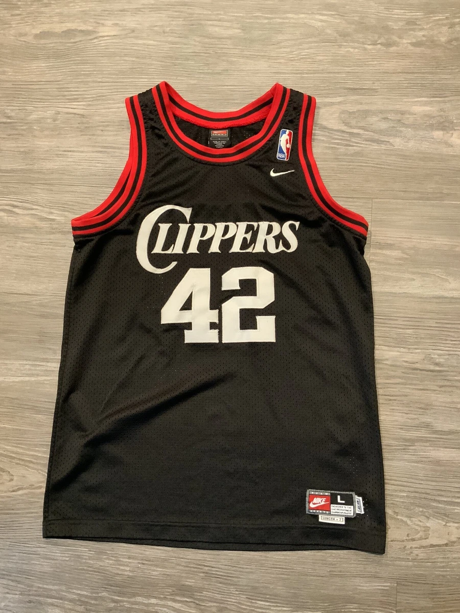 VTG Nike Los Angeles Clippers Black 1983 Elton Brand Throwback Jersey Sz.  YL +2