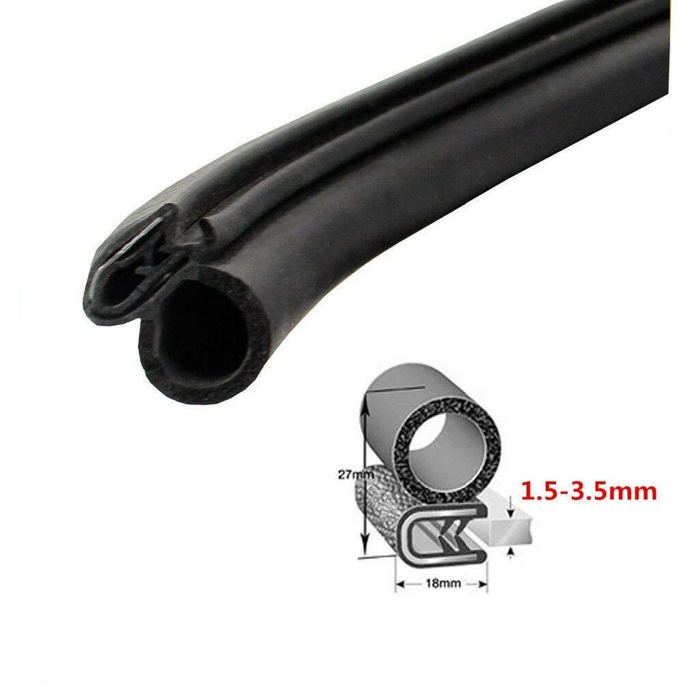 120" Steel Push Lock Weatherstrip Rubber Seal Car Door Edge Protector Strip Boat - Image 2 of 4