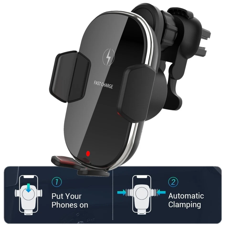 15W Automatic Clamping Wireless Car Fast Charger Mount For iphone Samsung - Image 4 of 4