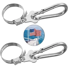 2-piece flagpole ring, stainless steel adjustable flagpole ring clamp anti 