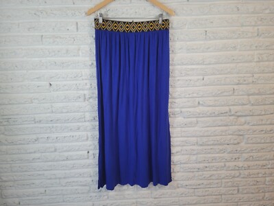 Rue 21 Womens Skirt Extra Large XL Maxi Pencil Blue Elastic Waist Pull On Career