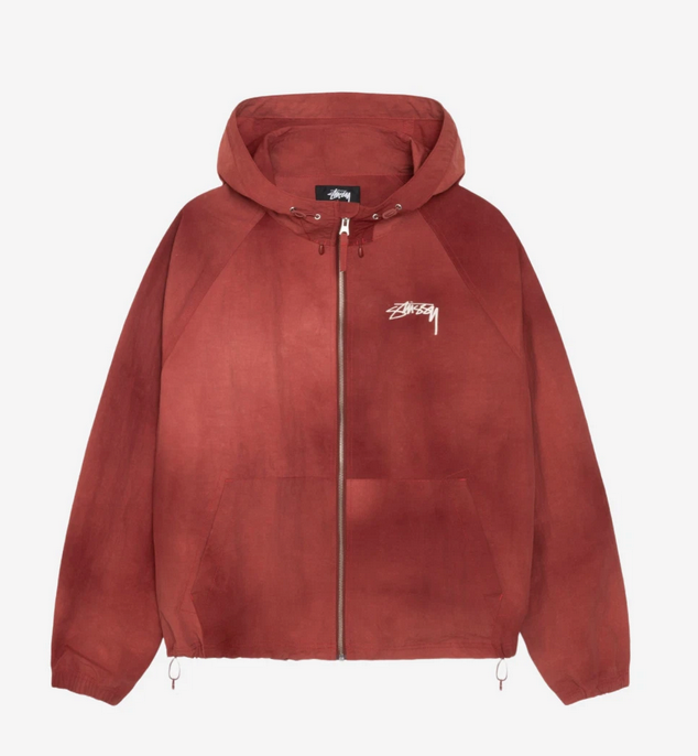 Stussy Wave Dye Beach Shell Jacket Maroon 2024 Korea 100 Stussy Wave Dye Beach Shell Jacket Maroon 2024 Korea 100