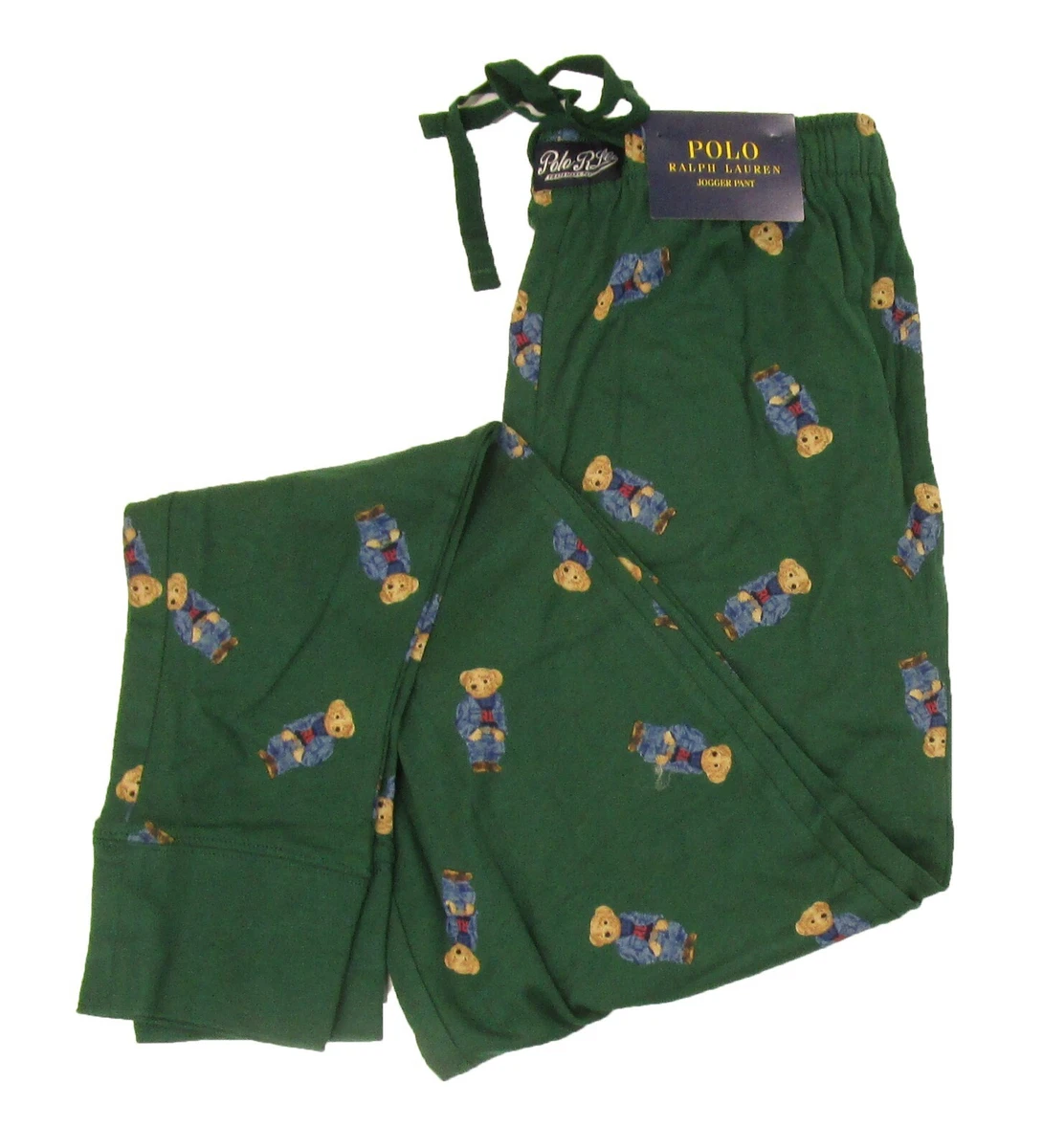 Polo Ralph Lauren Men's Green All Over Polo Bear Cotton Sleep Jogger Pants